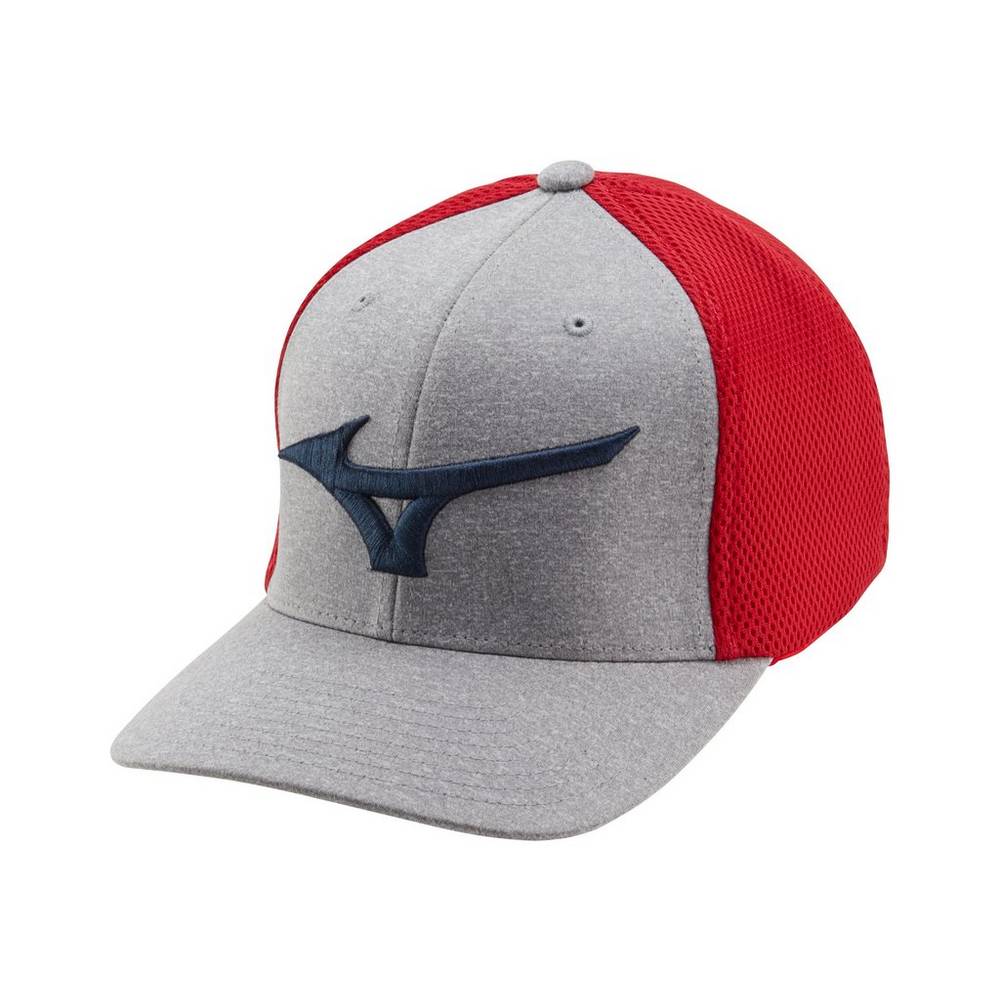 Mens Mizuno Fitted Meshback Golf Hat Red/Navy Philippines (QJFUWV348)